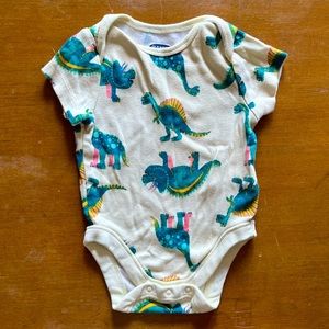 Old Navy Yellow Dinosaur Onesie Bodysuit Newborn 0-3 months
